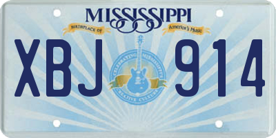 MS license plate XBJ914