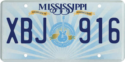 MS license plate XBJ916