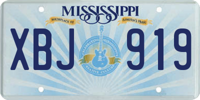 MS license plate XBJ919