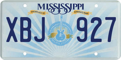 MS license plate XBJ927