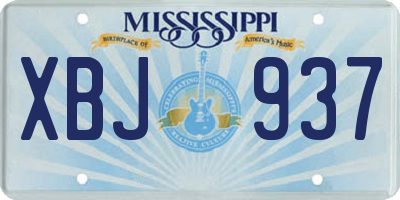 MS license plate XBJ937