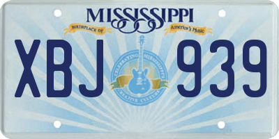 MS license plate XBJ939