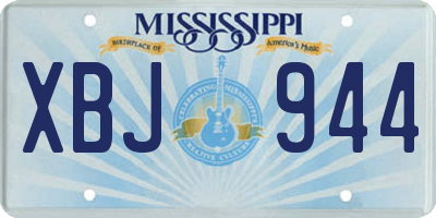 MS license plate XBJ944