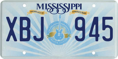 MS license plate XBJ945