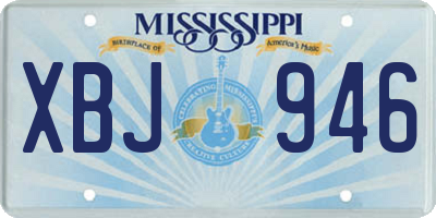 MS license plate XBJ946