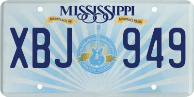 MS license plate XBJ949