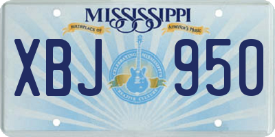 MS license plate XBJ950