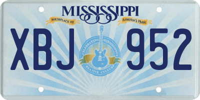 MS license plate XBJ952