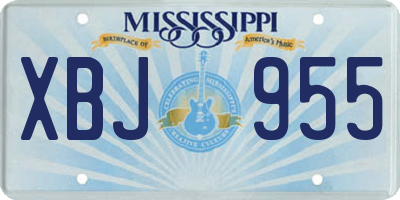 MS license plate XBJ955
