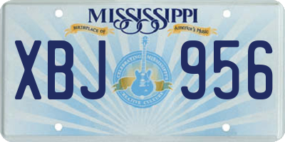 MS license plate XBJ956