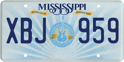 MS license plate XBJ959