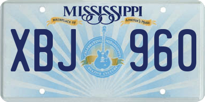 MS license plate XBJ960