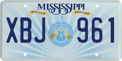MS license plate XBJ961