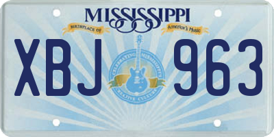 MS license plate XBJ963