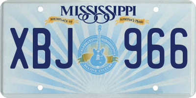 MS license plate XBJ966