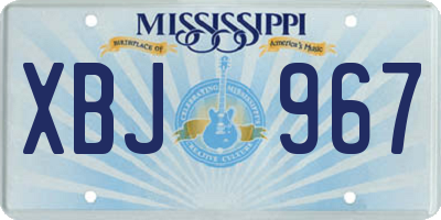 MS license plate XBJ967
