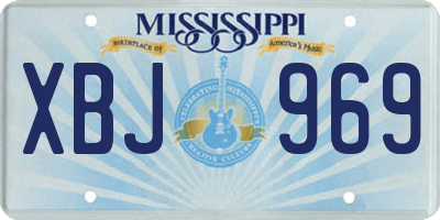 MS license plate XBJ969