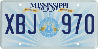 MS license plate XBJ970