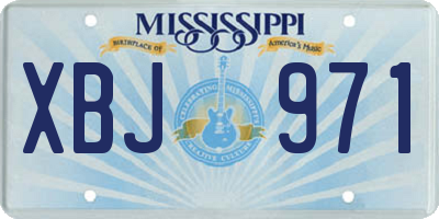 MS license plate XBJ971