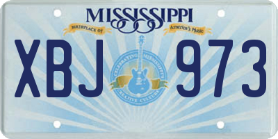 MS license plate XBJ973