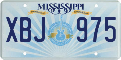 MS license plate XBJ975