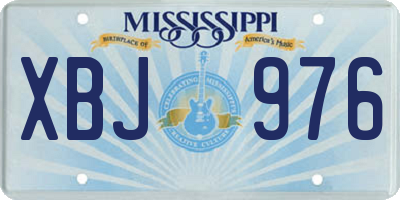 MS license plate XBJ976