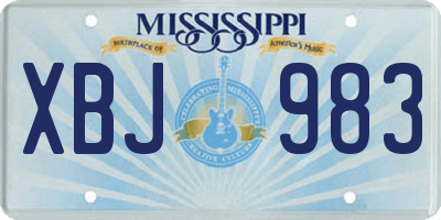 MS license plate XBJ983