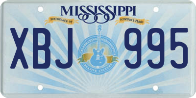 MS license plate XBJ995