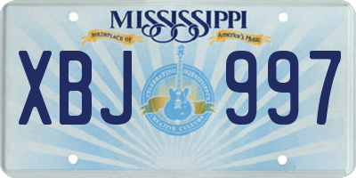 MS license plate XBJ997