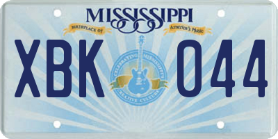 MS license plate XBK044