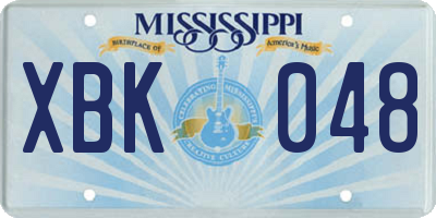MS license plate XBK048
