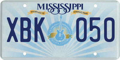 MS license plate XBK050