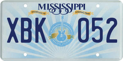 MS license plate XBK052