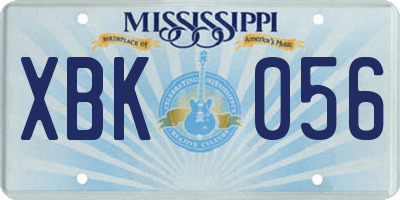 MS license plate XBK056