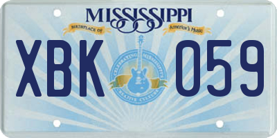 MS license plate XBK059