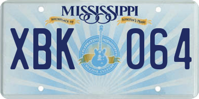MS license plate XBK064