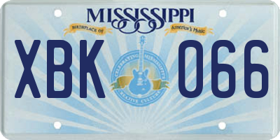 MS license plate XBK066