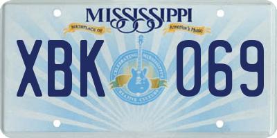 MS license plate XBK069