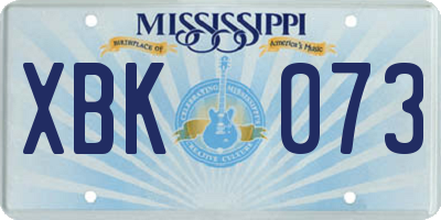 MS license plate XBK073