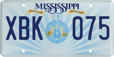 MS license plate XBK075