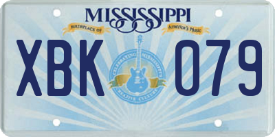 MS license plate XBK079