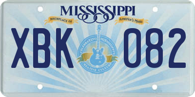 MS license plate XBK082
