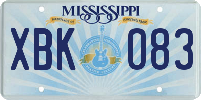 MS license plate XBK083