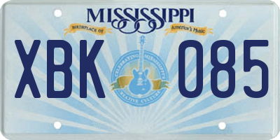 MS license plate XBK085