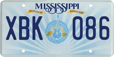 MS license plate XBK086