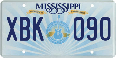 MS license plate XBK090