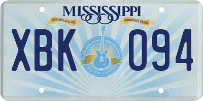 MS license plate XBK094