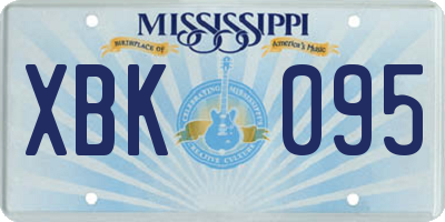 MS license plate XBK095