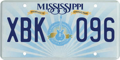 MS license plate XBK096