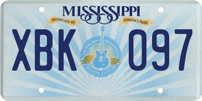 MS license plate XBK097